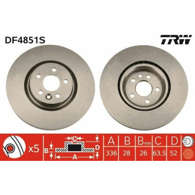 Fren Diski Arka (Volvo, S60, S80) (DF4066, 2557000508293) TRW Fren Diski Arka (Volvo, S60, S80) (DF4066, 2557000508293) TRW